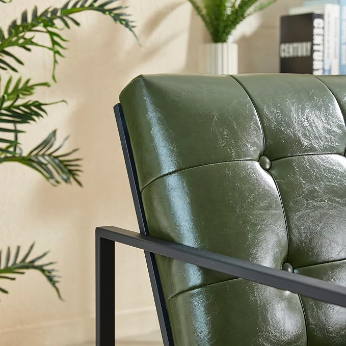 Glitzhome Mid Century Green Accent Chair, Modern Living Room Armchairs - Image 9