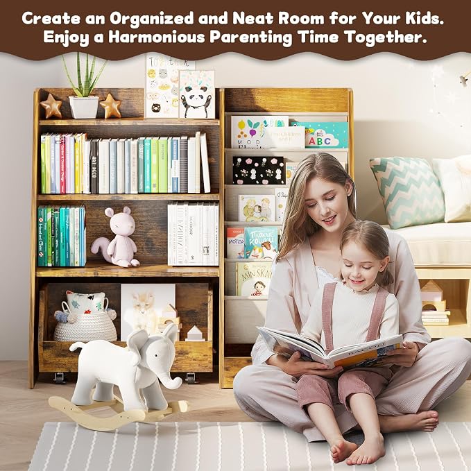 COZPAW Kids Bookshelf and Toy Storage, 4 Tier Toddler Bookshelf - Image 6