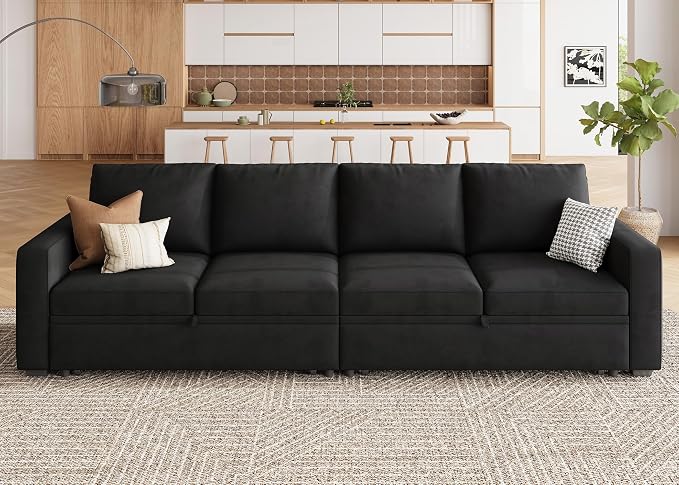 HONBAY Modular Sectional Sleeper Sofa Bed, - Image 7