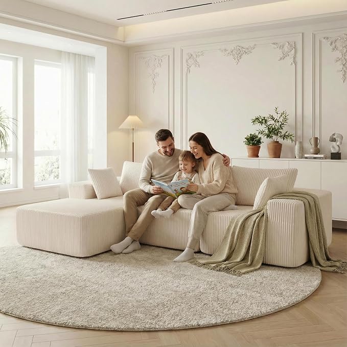 DUMOS 108” Modular Sectional Sofa, Cloud Sectional Couch - Image 8