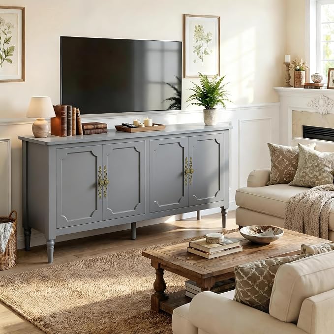 RoyalCraft Buffet Cabinet with Storage, Mid Century Modern Painted Credenza - Image 8