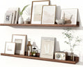 Fun Memories Picture Ledge Shelves Set of 2, 36 Inch Rustic Wall Mounted by FunMemories