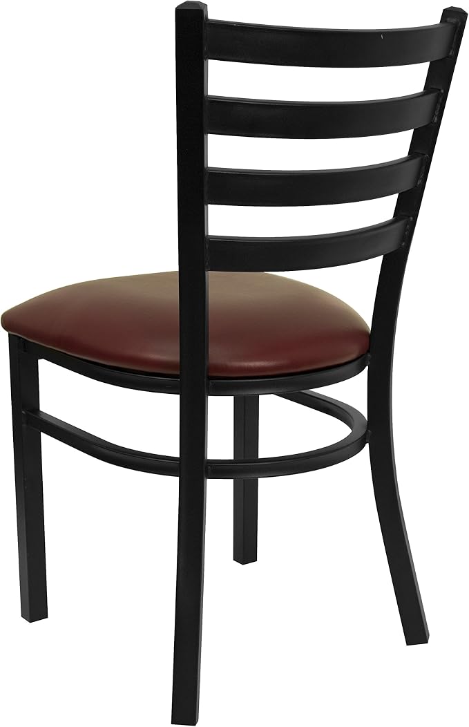 Flash Furniture HERCULES Series Black Ladder Back Metal Restaurant Chair - Image 4