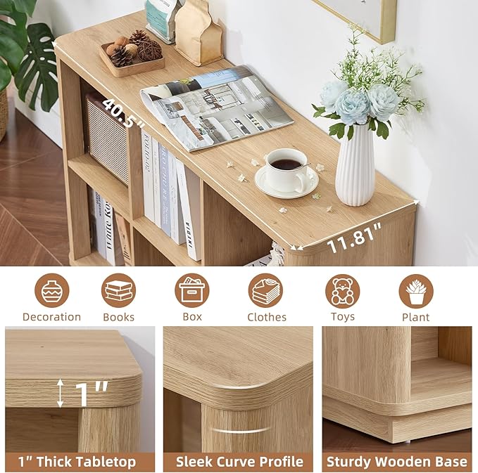 Joaxswe 6 Cube Storage Book Shelf, Floor Standing 2-Tier Wooden Bookshelf - Image 4
