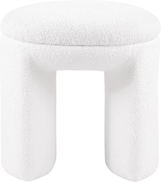 Furniture of America Rami Modern 18-inch Solid Wood Upholstered Ottoman - Image 3