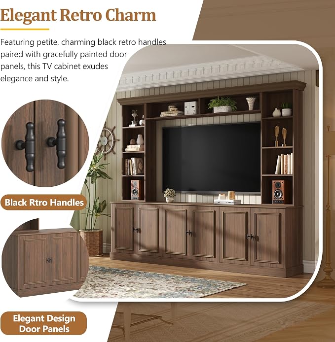 Merax 97.4" W Wall Unit Entertainment Center, TV Stand - Image 2