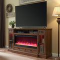 OKD Fireplace TV Stand for 80 Inch TV, Farmhouse Entertainment Center by OKD