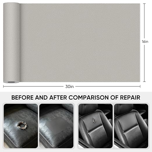 Leather Repair Tape, 16 x 30 Inches Self Adhesive Leather Repair Patch，Leather - Image 2