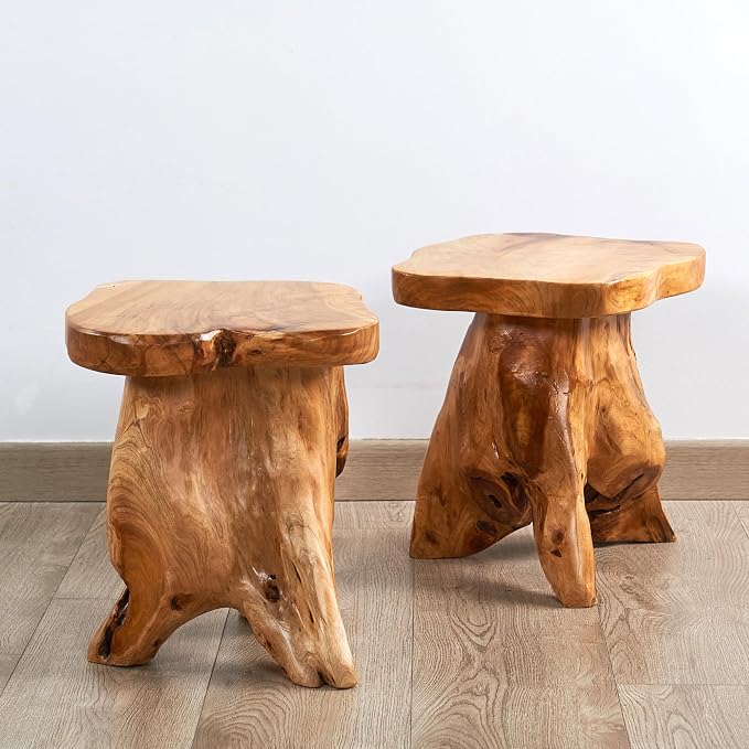 Greenage Cedar Roots Mushroom Accent Stool 12" x 15" x 13.5" Height Natural - Image 6