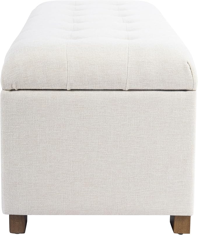 Homepop Home Decor | Upholstered Large Tufted Ottoman Storage Bench | Ottoman - Image 10