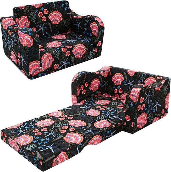 MeMoreCool Folding Kids Couch – 2-in-1 Toddler Sofa Bed, Lounge Chair by MeMoreCool