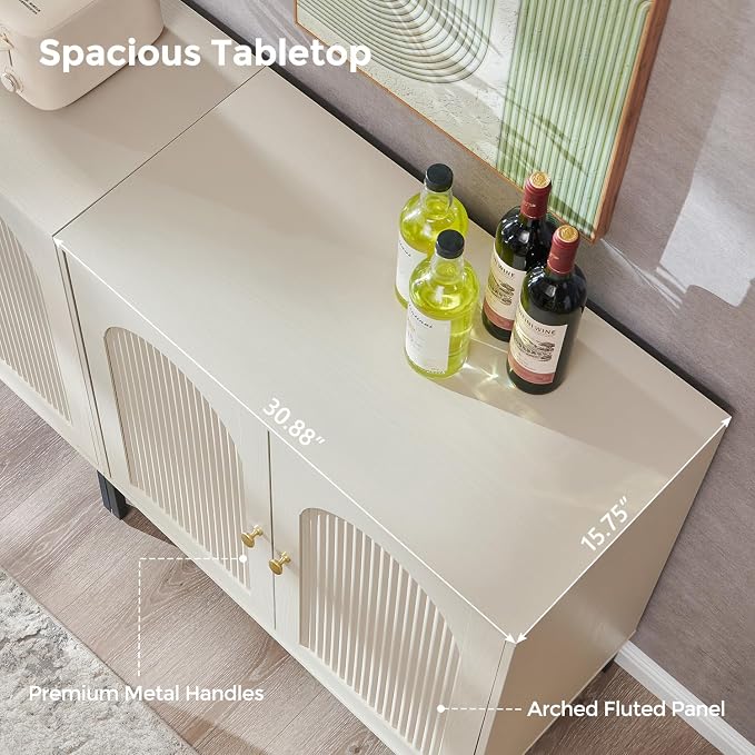 IFBUY Modern Sideboard Buffet Cabinet, Wooden Modular Coffee Bar Cabinets - Image 7