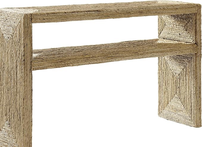 Crosley Furniture Marella Handwoven Banana Leaf Console Table, Rattan Sofa - Image 8