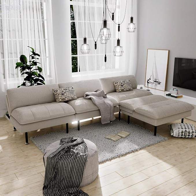 Ribilake 2 Sets 70" Futon Sofa Bed, 4 1 Multi-Function Couch Sleeper by RIBILAKE