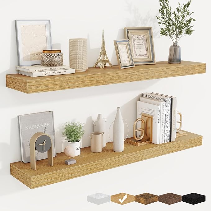 fuqing Floating Shelves for Wall, Wall Mounted Wood Floating Shelf by Fuqing