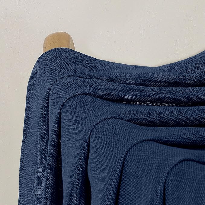 Chyhomenyc Extra Long Navy Blue Semi Sheer Curtains 120 Inches Long 2 Panels Set - Image 9