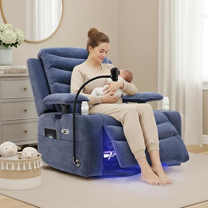 Olela Power Glider Recliner Nursery Chair, Swivel Rocking Chair - Image 9