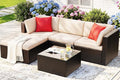 Devoko 5 Pieces Patio Furniture Sets All Weather Outdoor Sectional Patio Sofa by DEVOKO