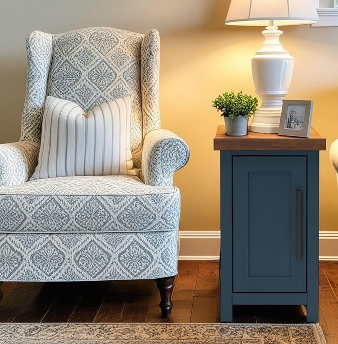 Bridgevine Home Nantucket Modern Farmhouse Chairside Table, 14 Inches, Fully - Image 2