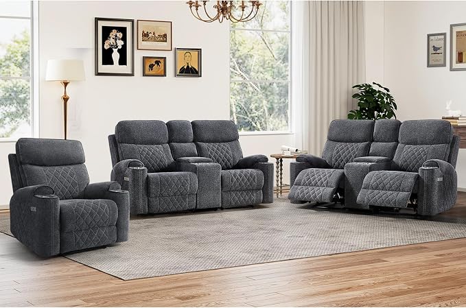 HAOMARKETS 3-Piece Recliner Sofa Set by HAOMARKETS