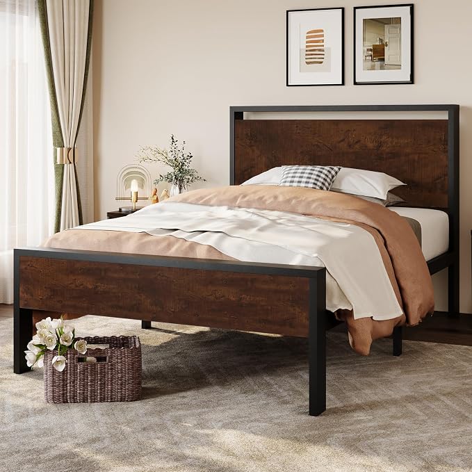 SHA CERLIN 14 Inch Twin Size Metal Platform Bed Frame by SHACERLIN