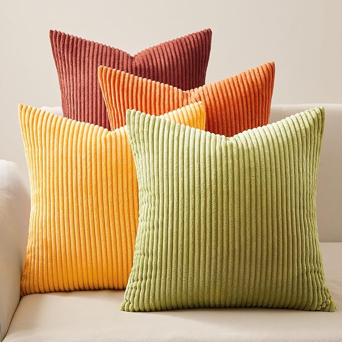Topfinel Fall Burnt Orange Decorative Throw Pillows Covers 24x24 Inch Set of 4 by Topfinel