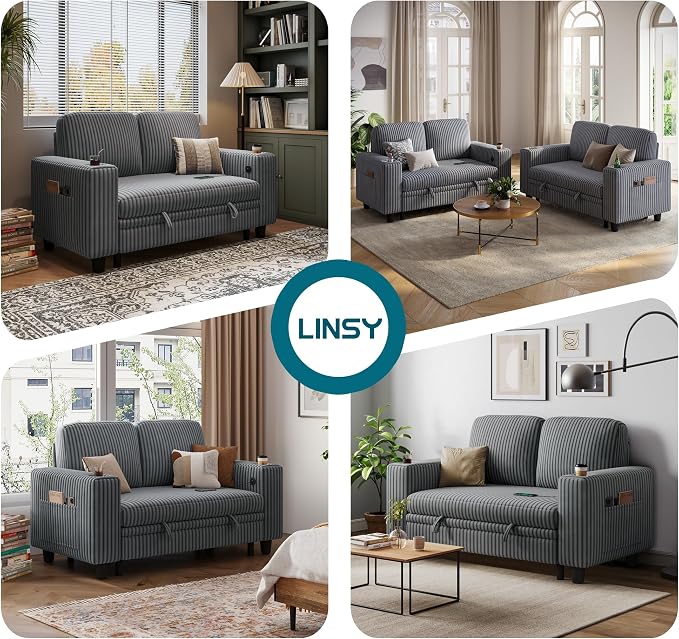 LINSY HOME Sectional Sleeper Sofa Pull Out Couches - Image 5