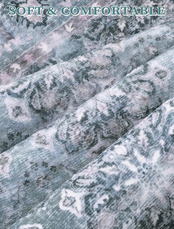 SERISSA Boho Washable Runner Rug, 2x5 Rug Non-Slip Vintage Floral Hallway - Image 4