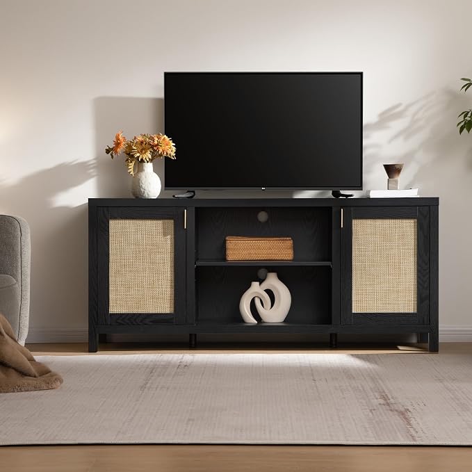 SICOTAS Rattan TV Stand for Living Room - Image 3