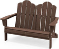 SERWALL Folding Adirondack Bench, HDPE All-Weather Adirondack Loveseat by SERWALL