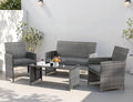 4 Piece Patio Ratten Set Outdoor Furniture Set Wicker Conversation Set by Shintenchi%7CFurnitureMadeforRealLife