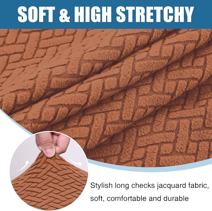 Smiry Waterproof Couch Cushion Covers, Stretch Jacquard Thick Sofa Cushion - Image 7