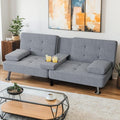 Shahoo Modern Linen Upholstered Convertible Folding Futon Sofa Bed by BuynowfromShahoo