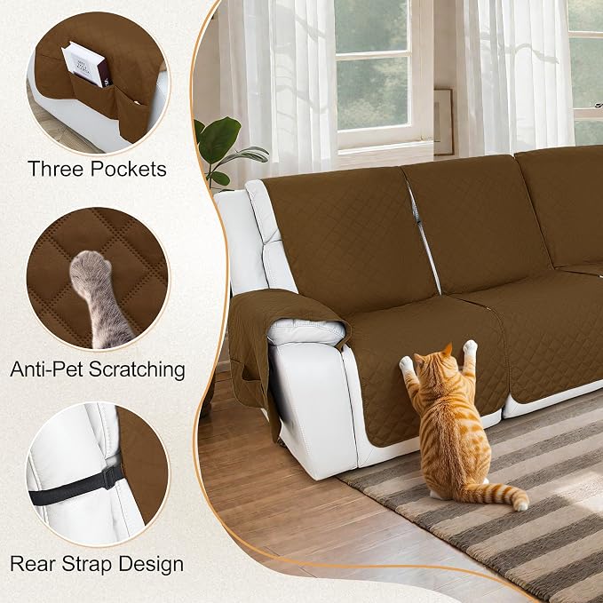 HDCAXKJ 100% Waterproof Reclining Sectional Couch Covers L Shape Recliner Sofa - Image 5