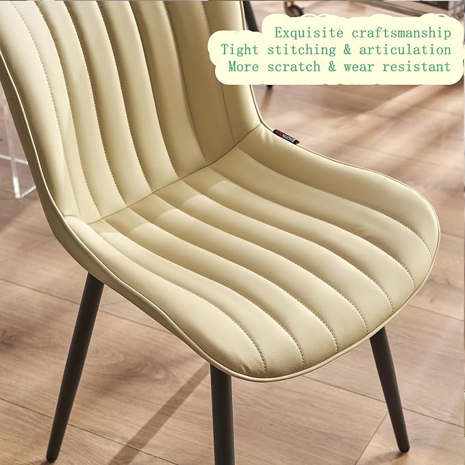 YOUNUOKE Mid-Century Modern Dining Chairs Set of 2, Armless Accent Chair - Image 9