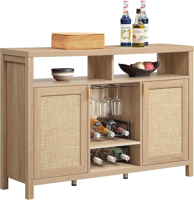SICOTAS 51" Coffee Bar Cabinet Bar Cart by SICOTAS