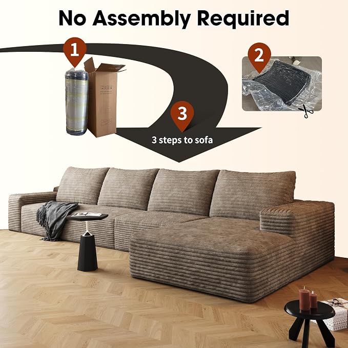 136" Sectional Couches for Living Room Cloud Couch Sofa - Image 7