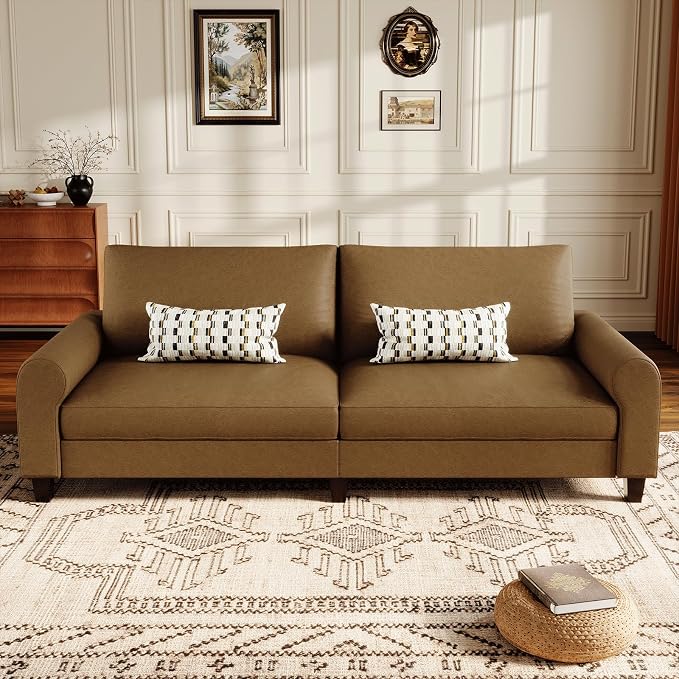 EASE MOOSE 70.6" Faux Leather Loveseat Sofa, Deep Seat Waterproof and - Image 4
