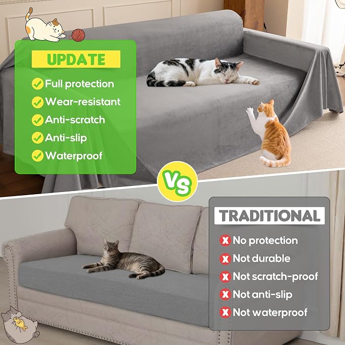 Loiion Velvet Sofa Cover, Ultra Soft Waterproof Non-Slip Couch Cover - Image 5