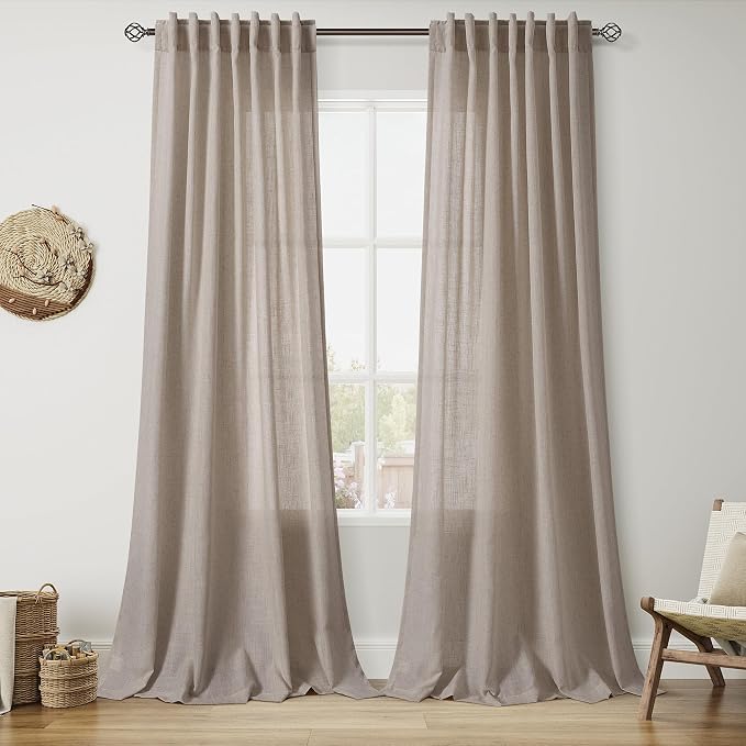 Nanspring Ecru Curtains 90 Inches Long by Nanspring