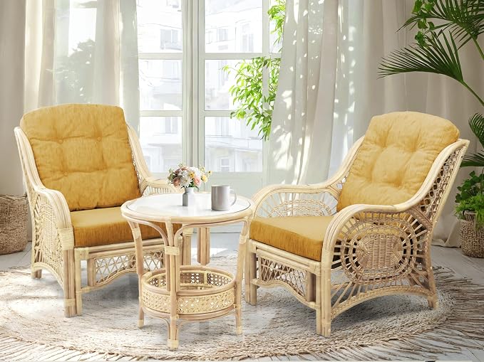 Malibu Lounge Living Accent Armchair Natural Rattan Wicker Handmade Design - Image 6