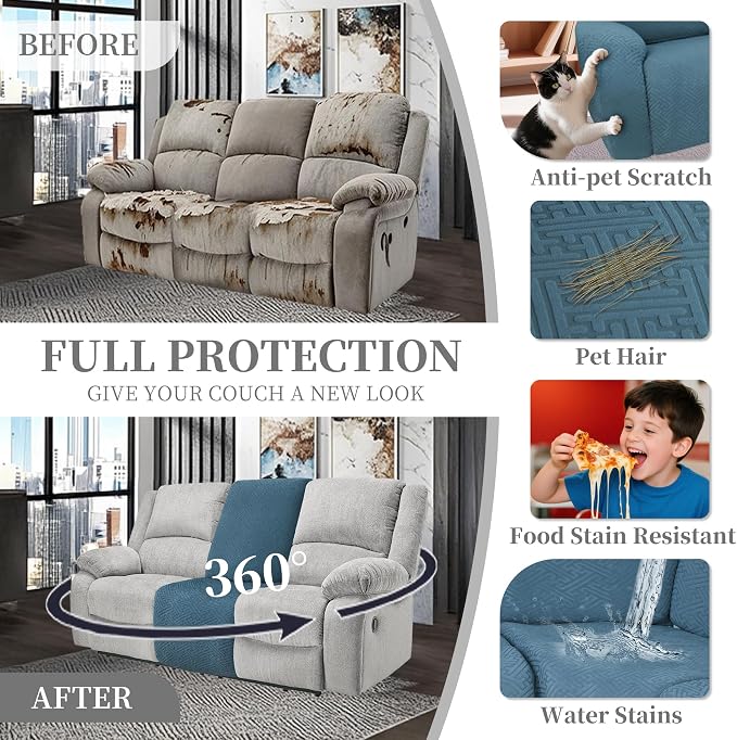 100% Waterproof Sectional Recliner Couch Covers - Image 6