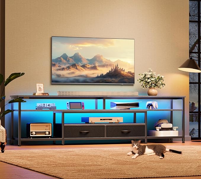 Huuger TV Stand for 75 80 Inch TV, Entertainment Center - Image 8