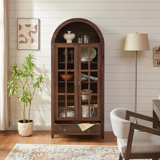 RowyPoey Farmhouse Arched Cabinet - Image 5
