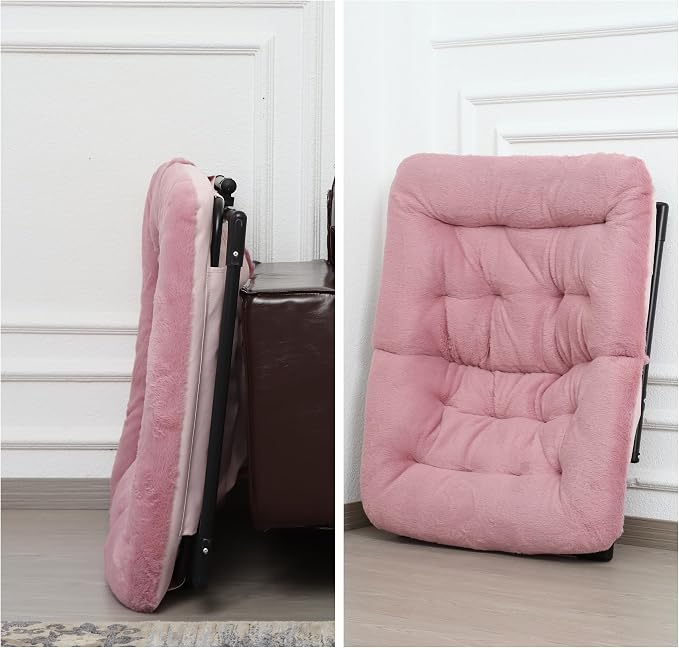 Comfy Saucer Chair for Adults, Soft Faux Fur Bedroom Chair, Accent Dorm Chairs - Image 8