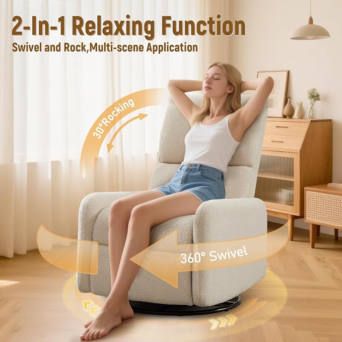 Korser 360° Rocking Chair, Nursery Rocker Chair - Image 3