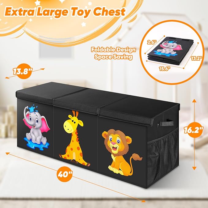 Mabahoo Extra Large Toy Box, Collapsible Toy Storage Organizer - Image 7