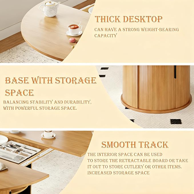 Wildhome Extendable Round Dining Table - Image 9