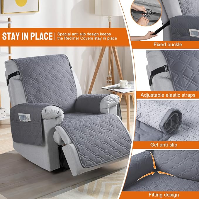 VANSOFY 100% Waterproof Recliner Chair Covers, Recliner Cover Non-Slip Dog - Image 3