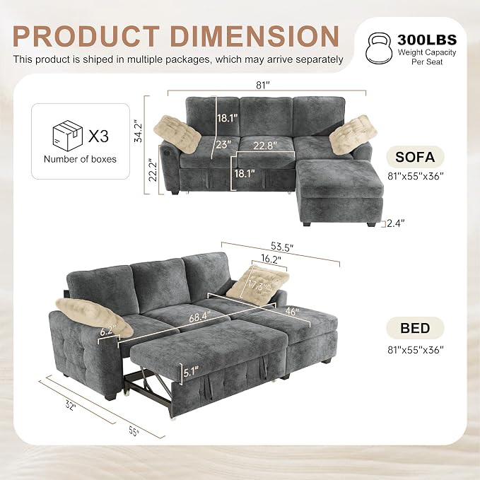 Hanherry 81" Sectional Couch - Image 2